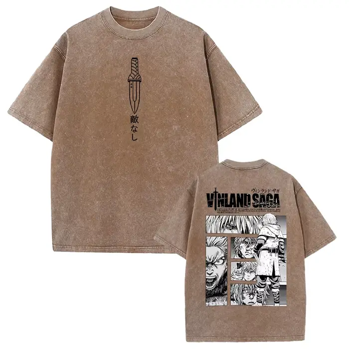 VINLAND SAGA Manga T-shirt graphique Thorfinn Vintage lavé surdimensionné