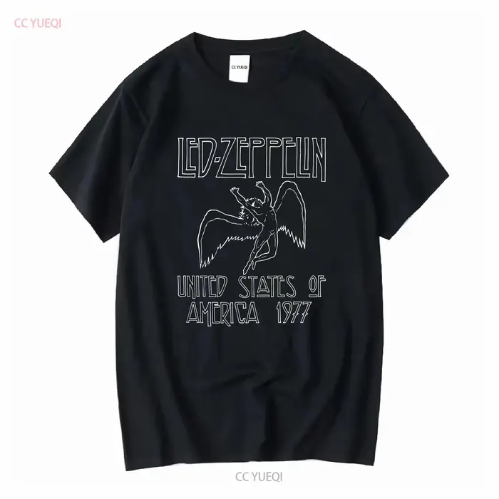 Led_Zep pelin 1977 US TOUR t-shirt Vintage pour drôle noir manches longues ou courtes vintage lavé h
