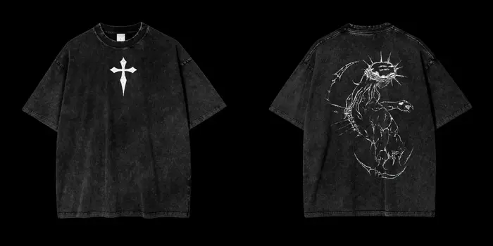 Anime Jojo's Bizarre Adventure jésus imprimé T-shirt hommes haute qualité coton t-shirts rétro lavé 