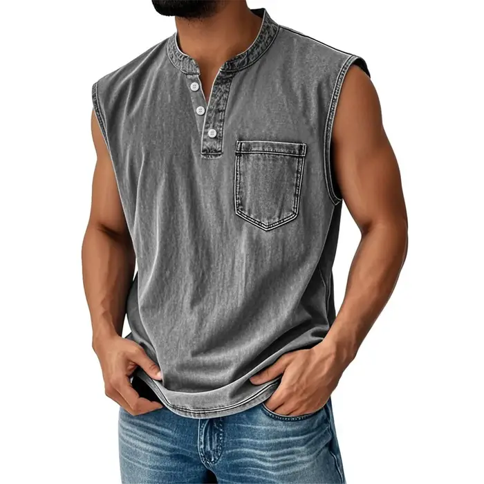 T-shirt sans manches vintage américain pour homme