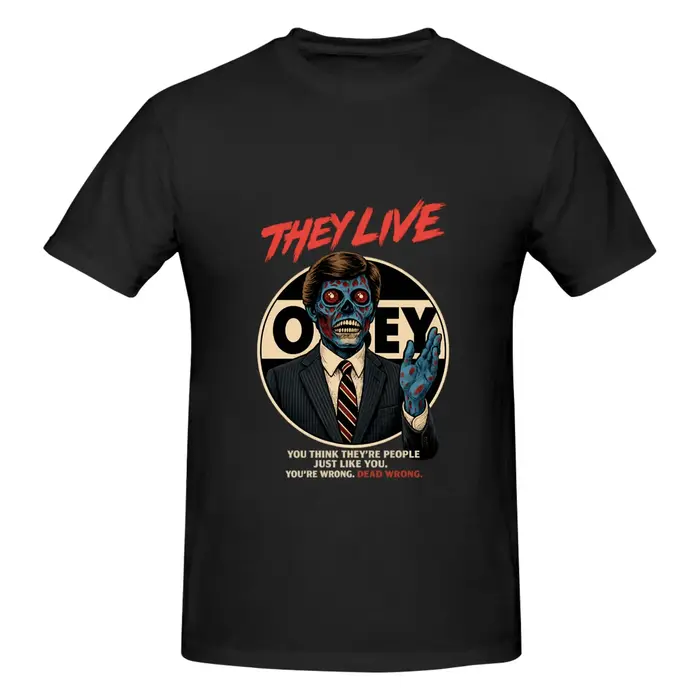 T-shirt imprimé pour hommes, unisexe, promotion du film Funny They Live, Harajuku