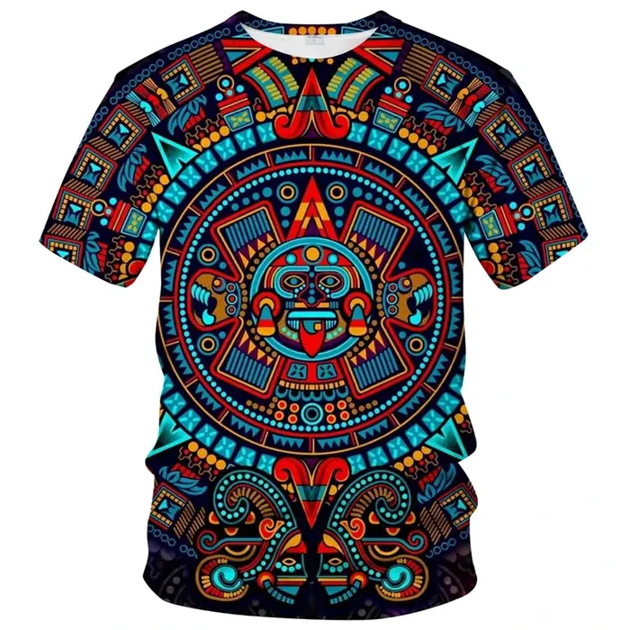 T-shirt Aztec Sun Stone pour hommes et femmes