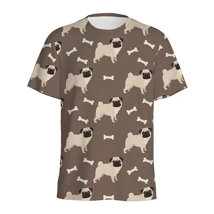 T-shirts à motif animalier chien Pug mignon pour hommes, femmes, garçons, enfants, parents et enfant