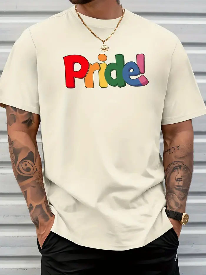 T-shirt décontracté en coton pour homme, col rond, respirant, à manches courtes, imprimé lettres Pri