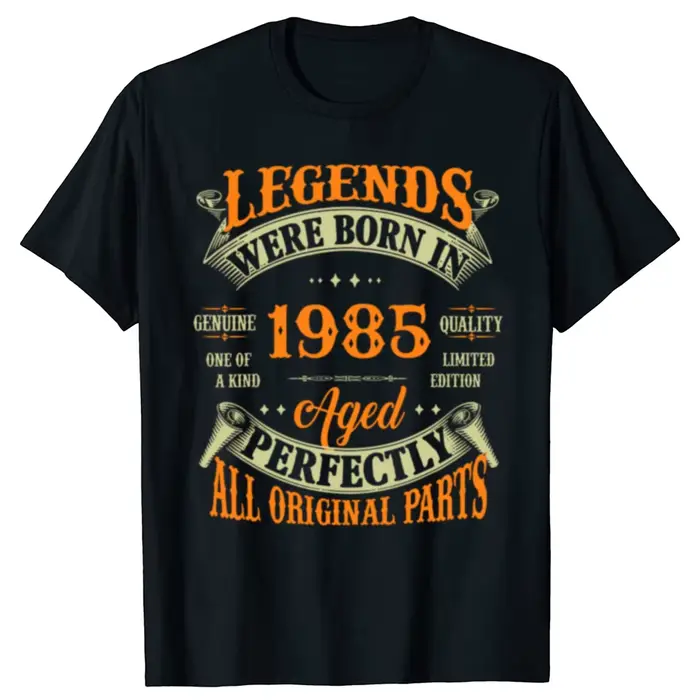 T-shirt rétro pour hommes, édition 40e anniversaire, édition 1985, été, 100% coton, mode décontracté