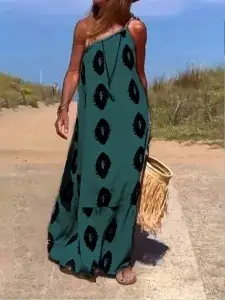 Robe à épaules inclinées sans manches pour femmes