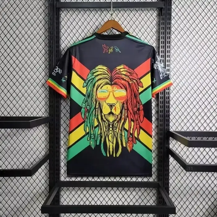 Maillot de football pour homme Ajax Bob Marley Edition 2026, style reggae, noir, imprimé coloré, man
