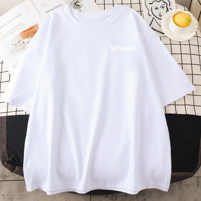 Paroles créatives sérieux imprimé femme T-Shirts simple s-xxxl