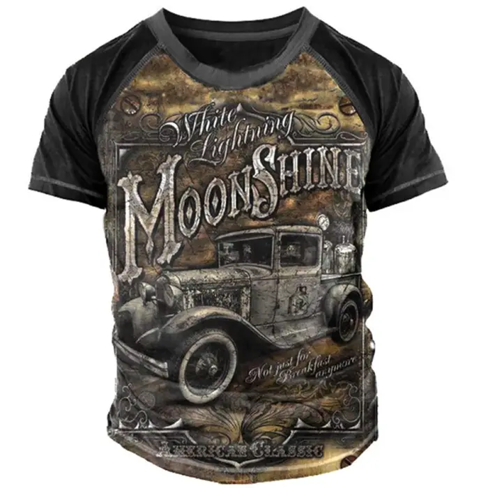 T-shirt de course de moto rétro pour hommes