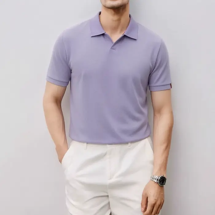 Polo à manches courtes Seagull Neck pour homme