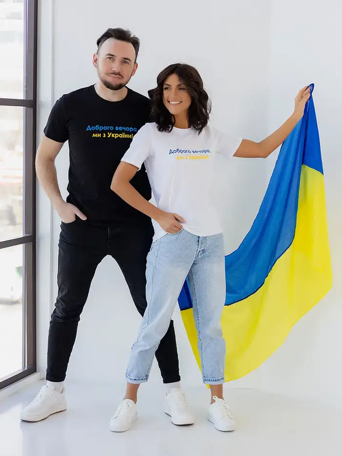 T-shirt imprimé Good Evening We Are From Ukraine pour femme, t-shirt en coton Fosotism, chemise à ma