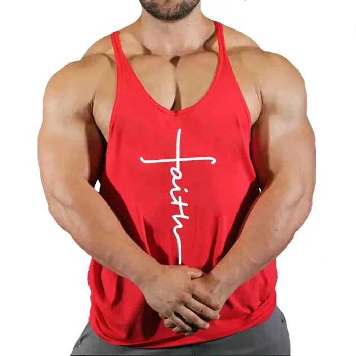 Haut de sport hommes T-shirts Fitness homme vêtements Muscular musculation chemise Singlet Stringer