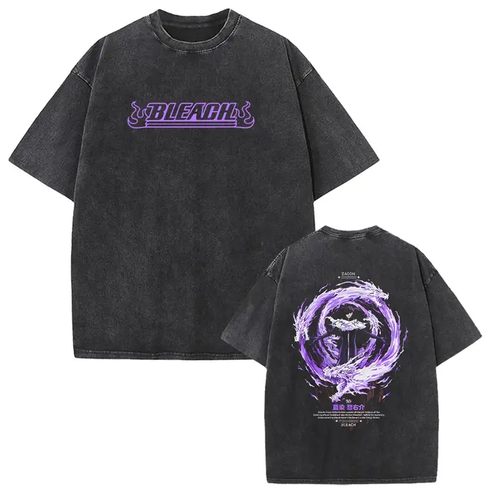 BLEACH Aizen Sousuke T-shirt graphique pour hommes femmes vêtements Vintage lavé surdimensionné