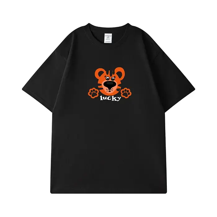 T-shirts d'été imprimés graphiques de tigre de dessin animé pour hommes