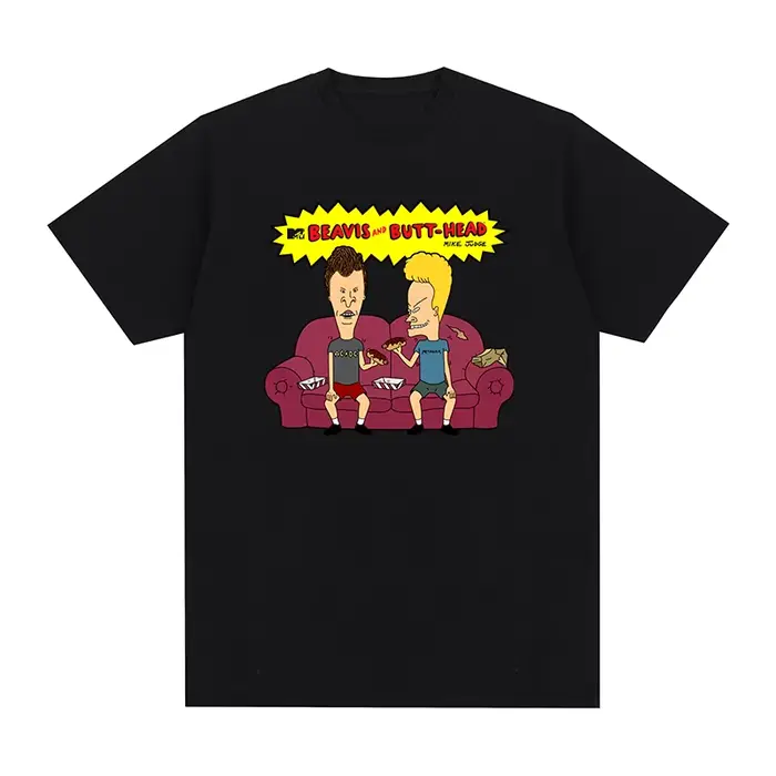 T-shirt Beavis Butthead Work pour hommes et femmes, humoristique, noir, en coton, nouvelle volatilit
