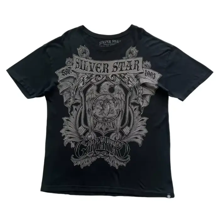 Silver Star Y2K Dark Heavy Metal t-shirt unisexe Punk Streetwear surdimensionné Graffiti gothique Design nouveau haut