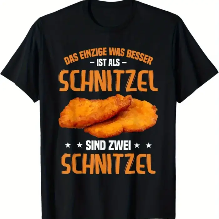 T-shirt pour hommes, style autrichien et allemand, avec impression de nourriture amusante, manches c