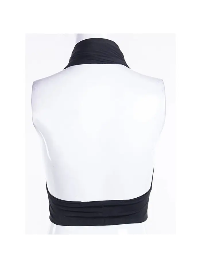 Femmes Strappy Cross Over Front Cut Out Halter Neck fibrBackless Crop Top Bandage glaSummer Sexy Y-Woman Vêtements S-XL