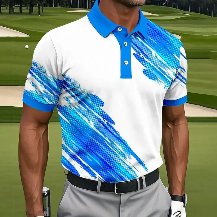 Chemises Polo de Golf Géométriques pour Hommes 2026
