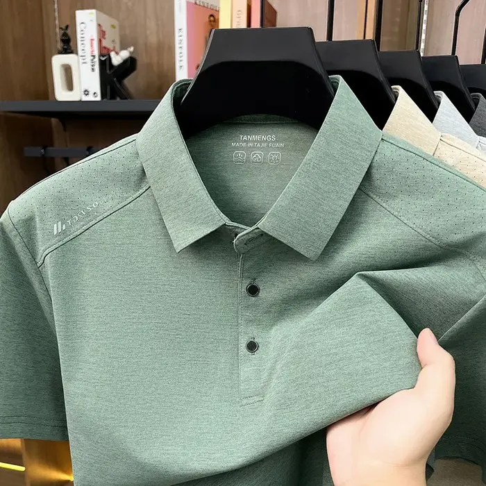 Polo respirant pour homme avec patte de boutonnage