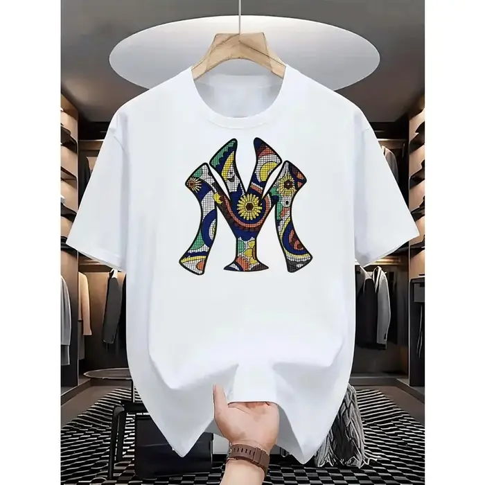 T-shirts graphiques pour hommes - Col rond décontracté