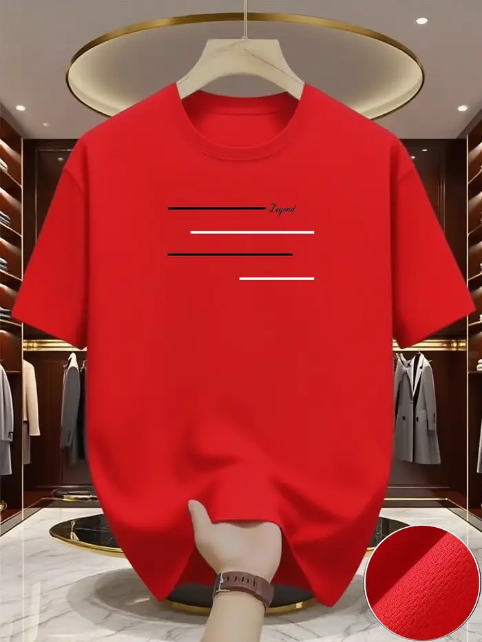 T-shirt de course à col rond pour homme - Haut léger