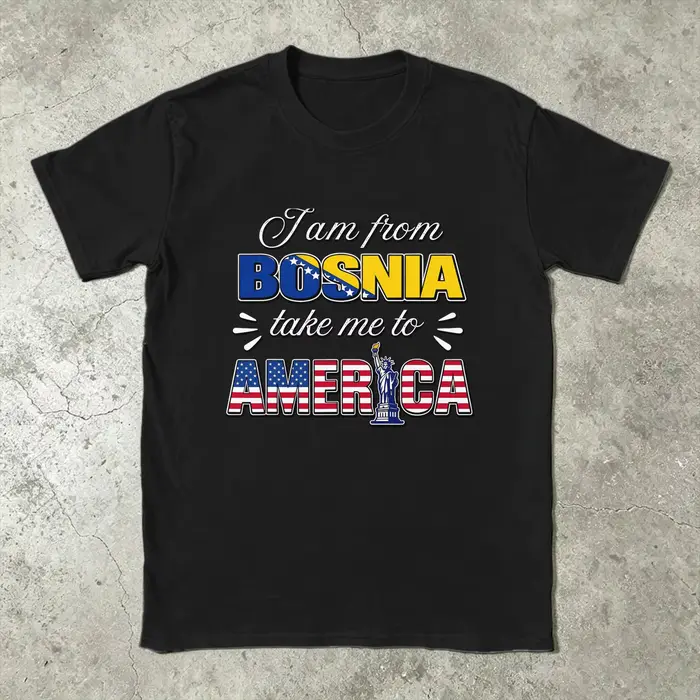T-shirt vintage d'été « I Am From Bosnia Please Take Me To America », T-shirts Hip Hop en pur coton
