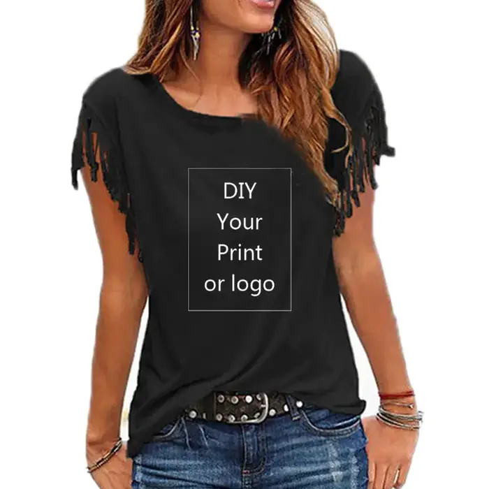 Nouveau T-shirt personnalisé 2026 pour femme – Créez votre propre motif photo ou logo – Haut à manches courtes avec