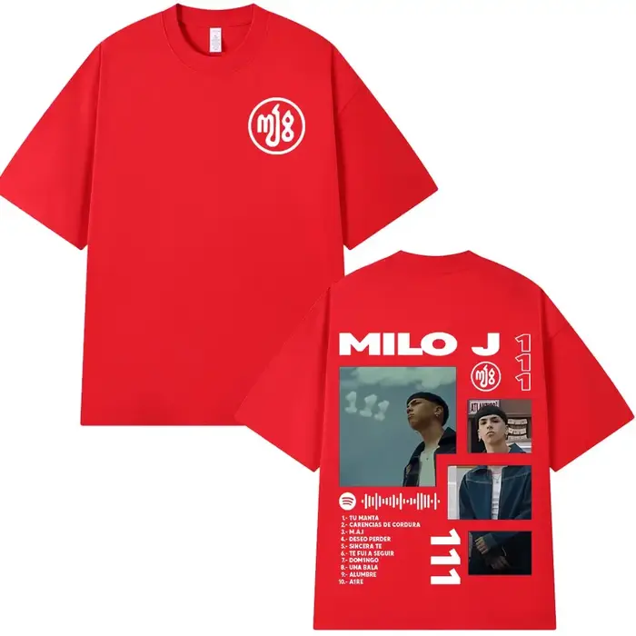 T-shirt manches courtes homme et femme, Rared Milo J 111, Album Merch, Mode Hip Hop, Coton, Décontra