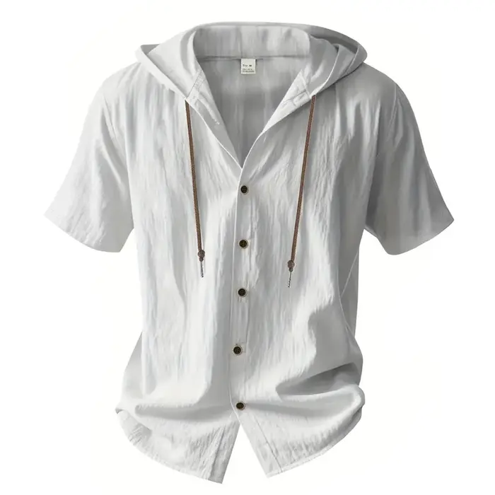 Chemise en coton et lin pour hommes