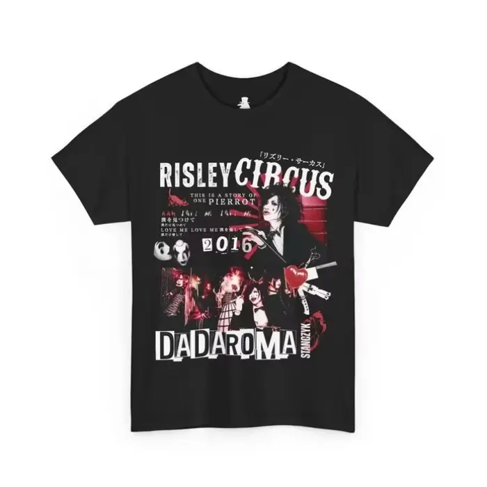 DADAROMA Risley Circus 2016 T-shirt Vintage lavé Visual Kei Streetwear unisexe surdimensionné col ro