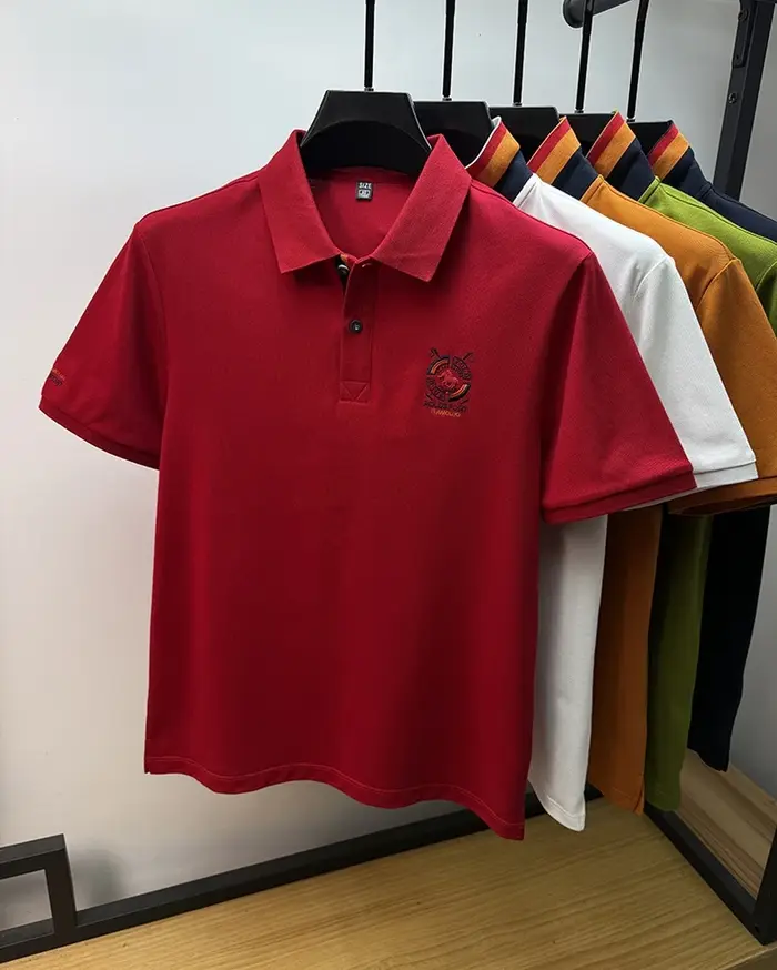 Symbole de marque brodé nouveau polo à manches courtes été texture haut de gamme respirant à la mode hommes décontracté Paul T-shirt
