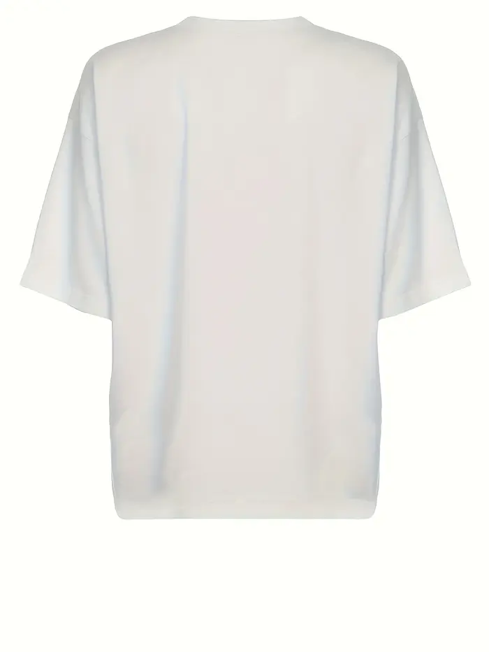 T-shirt à manches courtes et col rond imprimé bikini rose
