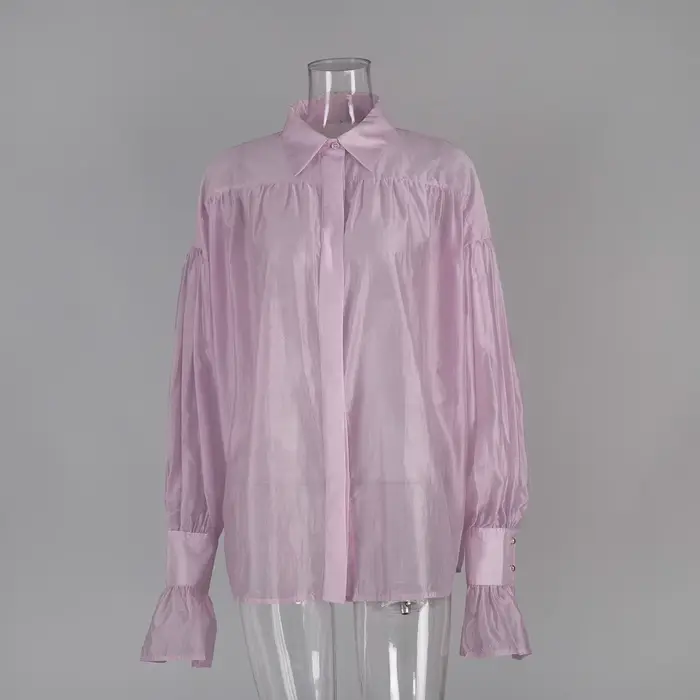 Chemise en Satin français, haut décontracté à manches longues pour femmes, printemps/été 2026