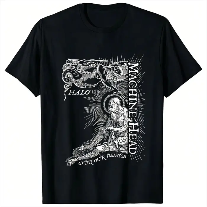 T-shirt streetwear Machine Head (3) en coton, t-shirt hipster pour couple, t-shirt amusant décontrac