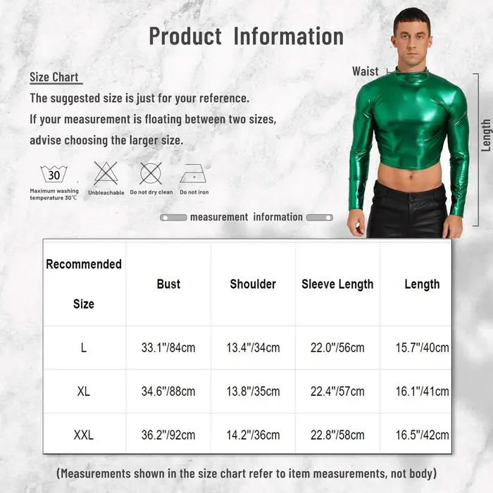 T-shirt métallique brillant pour hommes