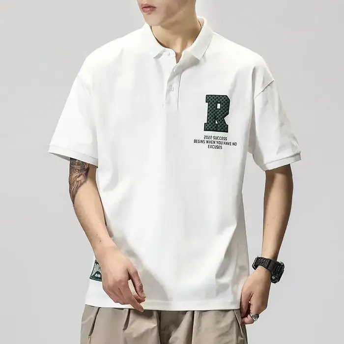 T-shirts amples avec lettres rétro américaines