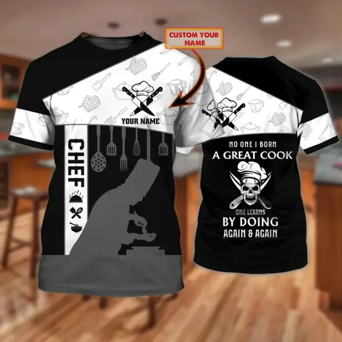 Chef tatoué été hommes T-shirt nom personnalisé
