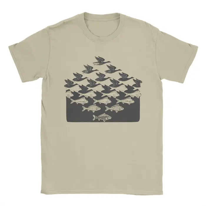 MC Escher Fish House pêcheurs hommes t-shirts Art classique fou T-Shirt à manches courtes col rond coton marchandise d'été