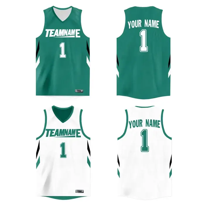 Maillot de Basket-Ball Réversible Personnalisé avec Nom et Numéro Imprimés