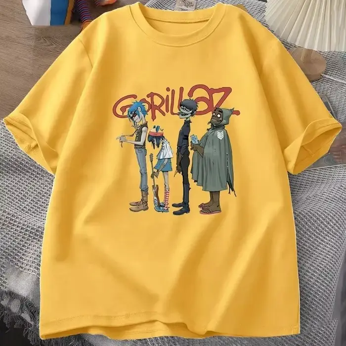 Groupe de musique Gorillaz PUNK ROCK t-shirt hommes femmes été années 90 col rond coton manches courtes T-shirts vêtements Vintage Y2K vêtements t-shirt