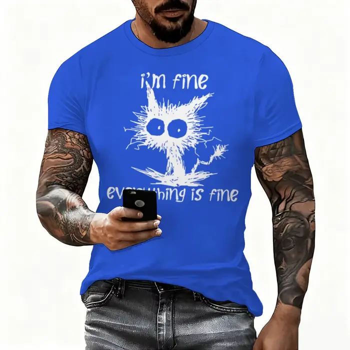 T-shirt humoristique à motif de chat