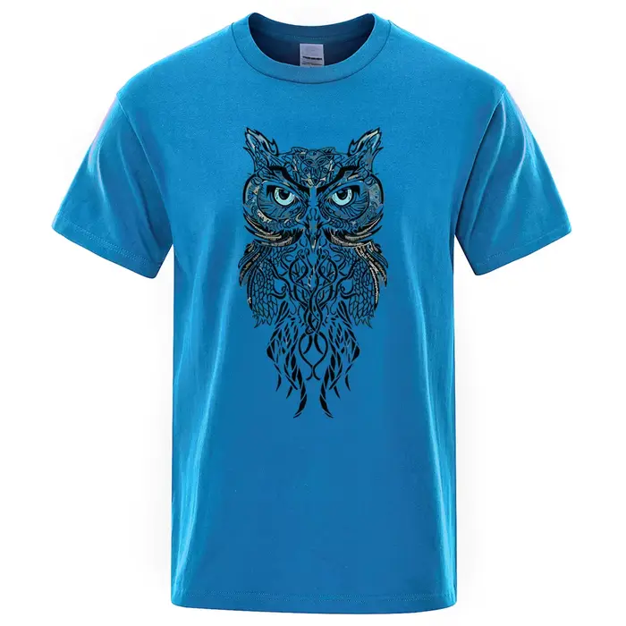 T-shirt manches courtes col rond homme, élégant, imprimé hibou, marque de Sport, Hip Hop