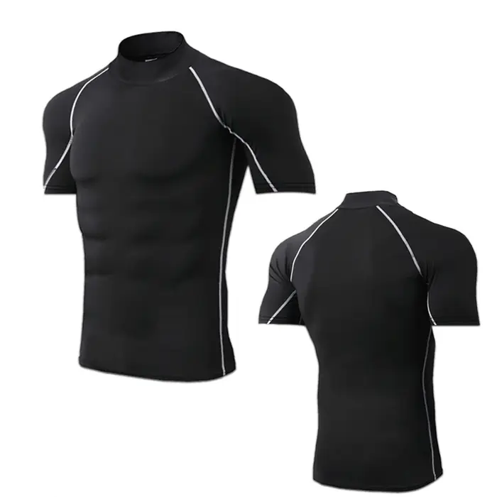 T-Shirt de Compression hommes séchage rapide à manches courtes décontracté été T-Shirt Fitness entra