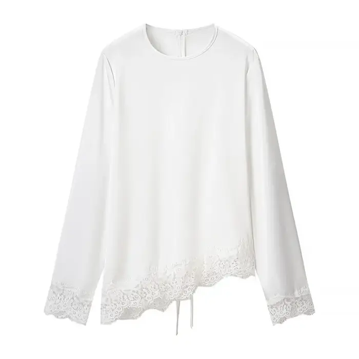 T-shirt en dentelle décontracté pour femme