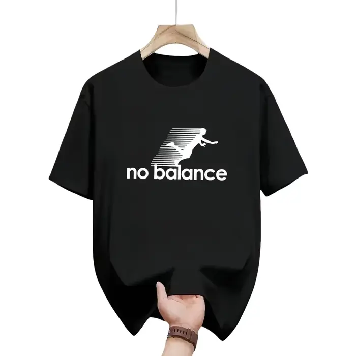 T-shirt surdimensionné humoristique « No Balance » pour homme – Tee-shirt décontracté à manches courtes pour le quotidien et le style urbain