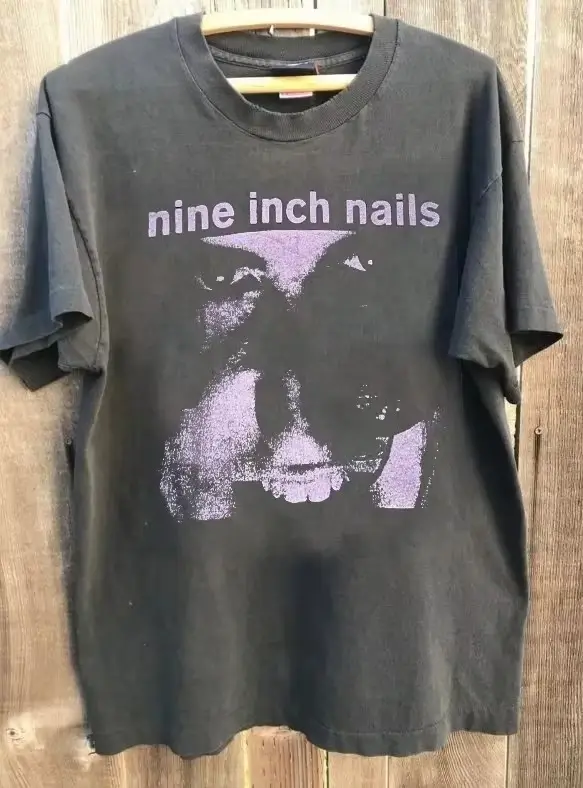 Nine Inch Nails NIN Graphic 100% coton gris anthracite T-shirt à manches courtes unisexe surdimensio