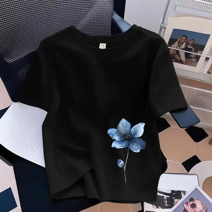 T-shirt oversize pour femme, été, décontracté, mode quotidienne, pur coton, manches courtes, haut 20