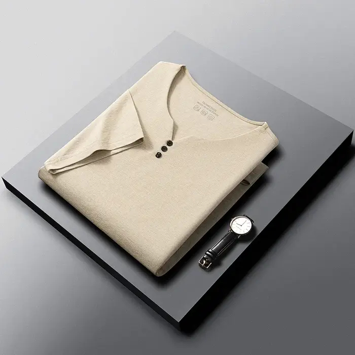 T-shirts à col Henley pour hommes, manches courtes, décontractés, doux, respirants, confortables, ha