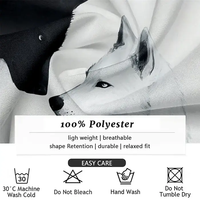 Chemise léopard loup noir et blanc pour homme